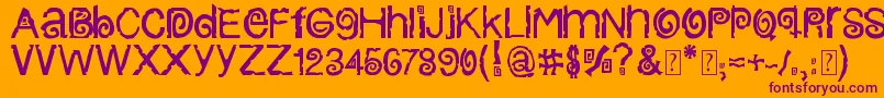 ColumbiaStroke-Schriftart – Violette Schriften auf orangefarbenem Hintergrund