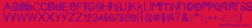 ColumbiaStroke-Schriftart – Violette Schriften auf rotem Hintergrund