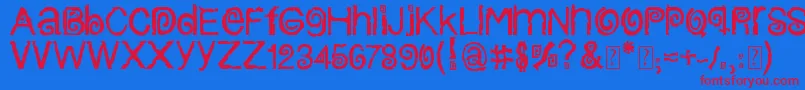 フォントColumbiaStroke – 赤い文字の青い背景