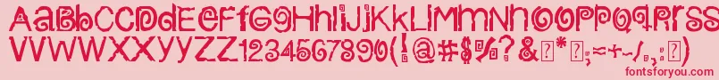 フォントColumbiaStroke – ピンクの背景に赤い文字