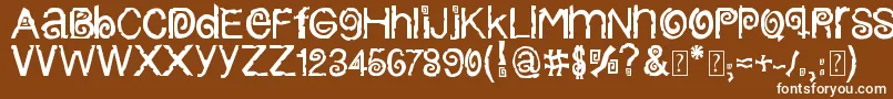 フォントColumbiaStroke – 茶色の背景に白い文字