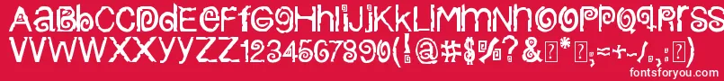ColumbiaStroke-Schriftart – Weiße Schriften auf rotem Hintergrund