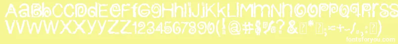 ColumbiaStroke-fontti – valkoiset fontit keltaisella taustalla