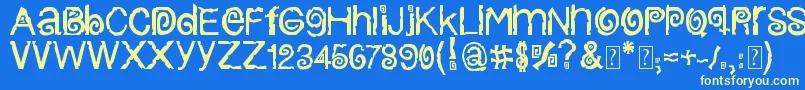 ColumbiaStroke-fontti – keltaiset fontit sinisellä taustalla