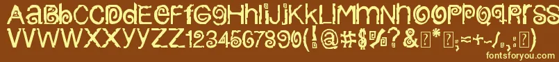 ColumbiaStroke-fontti – keltaiset fontit ruskealla taustalla