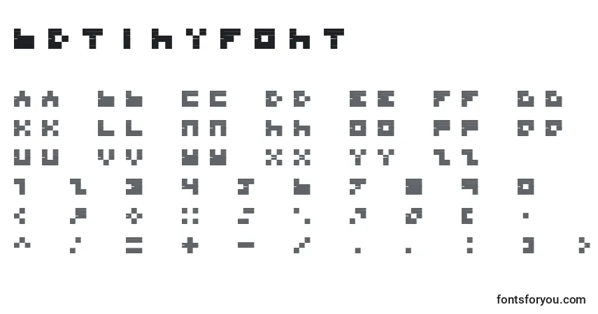 A fonte BdTinyfont – alfabeto, números, caracteres especiais