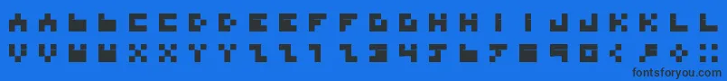 Шрифт BdTinyfont – чёрные шрифты на синем фоне