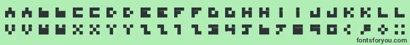 BdTinyfont-Schriftart – Schwarze Schriften auf grünem Hintergrund
