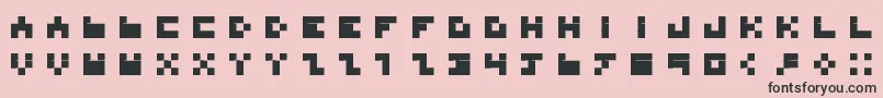 Fonte BdTinyfont – fontes pretas em um fundo rosa