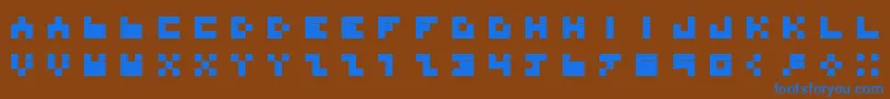 BdTinyfont-fontti – siniset fontit ruskealla taustalla