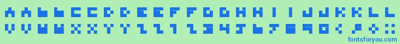 Шрифт BdTinyfont – синие шрифты на зелёном фоне