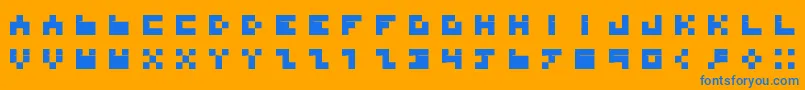BdTinyfont Font – Blue Fonts on Orange Background