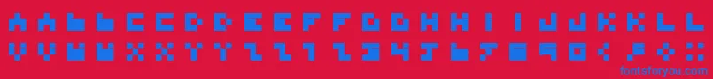 フォントBdTinyfont – 赤い背景に青い文字