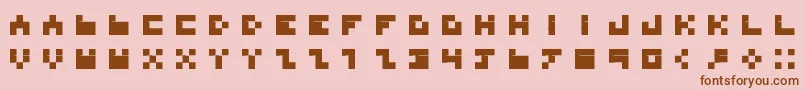 BdTinyfont-fontti – ruskeat fontit vaaleanpunaisella taustalla