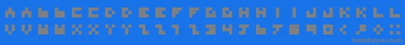 BdTinyfont-fontti – harmaat kirjasimet sinisellä taustalla
