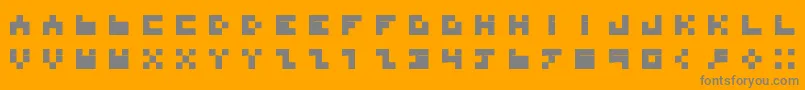 BdTinyfont-Schriftart – Graue Schriften auf orangefarbenem Hintergrund