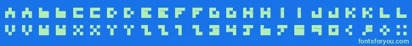 BdTinyfont-fontti – vihreät fontit sinisellä taustalla