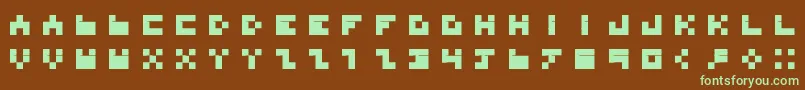 Czcionka BdTinyfont – zielone czcionki na brązowym tle
