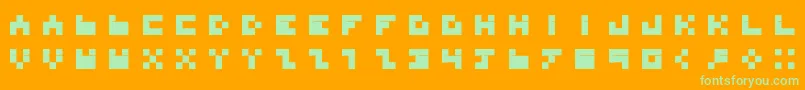 BdTinyfont Font – Green Fonts on Orange Background
