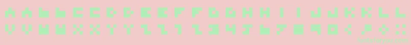 BdTinyfont-Schriftart – Grüne Schriften auf rosa Hintergrund