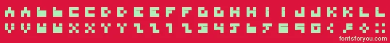Шрифт BdTinyfont – зелёные шрифты на красном фоне