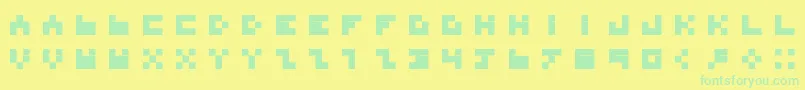 フォントBdTinyfont – 黄色い背景に緑の文字