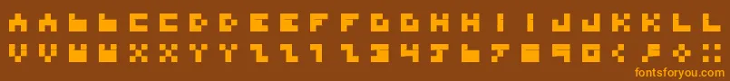 BdTinyfont Font – Orange Fonts on Brown Background