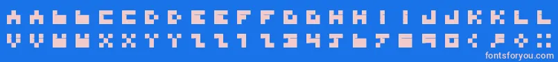 フォントBdTinyfont – ピンクの文字、青い背景