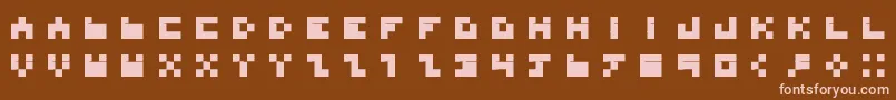 BdTinyfont-fontti – vaaleanpunaiset fontit ruskealla taustalla