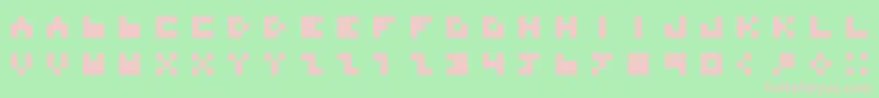 BdTinyfont-fontti – vaaleanpunaiset fontit vihreällä taustalla