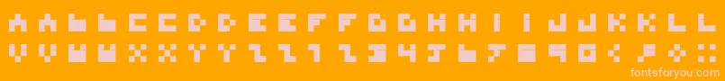 BdTinyfont-fontti – vaaleanpunaiset fontit oranssilla taustalla