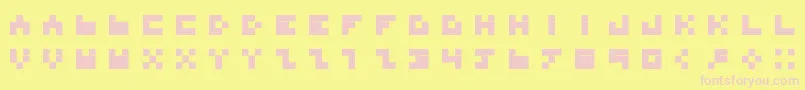 BdTinyfont Font – Pink Fonts on Yellow Background