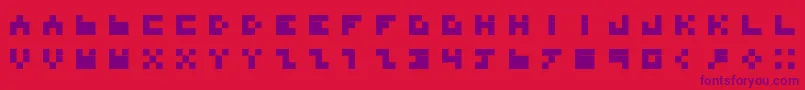 フォントBdTinyfont – 赤い背景に紫のフォント