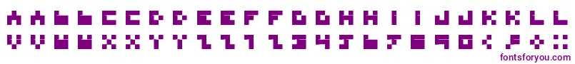 BdTinyfont-Schriftart – Violette Schriften auf weißem Hintergrund