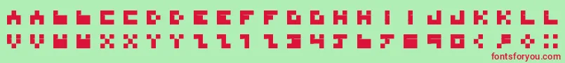 BdTinyfont Font – Red Fonts on Green Background