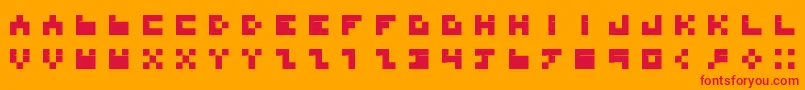 BdTinyfont Font – Red Fonts on Orange Background