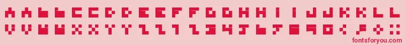BdTinyfont-fontti – punaiset fontit vaaleanpunaisella taustalla