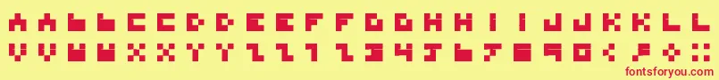 BdTinyfont Font – Red Fonts on Yellow Background