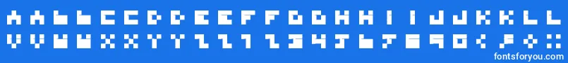 BdTinyfont-fontti – valkoiset fontit sinisellä taustalla