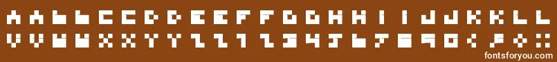 BdTinyfont-fontti – valkoiset fontit ruskealla taustalla