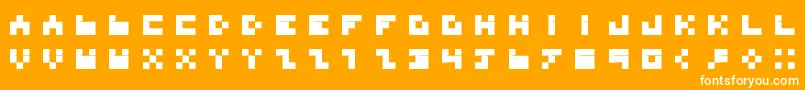 BdTinyfont-fontti – valkoiset fontit oranssilla taustalla