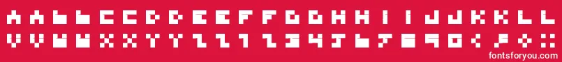 BdTinyfont-fontti – valkoiset fontit punaisella taustalla