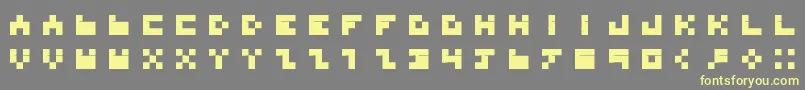 フォントBdTinyfont – 黄色のフォント、灰色の背景