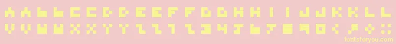 BdTinyfont-fontti – keltaiset fontit vaaleanpunaisella taustalla