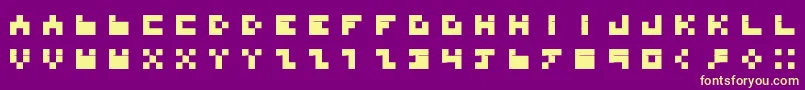 fuente BdTinyfont – Fuentes Amarillas Sobre Fondo Morado