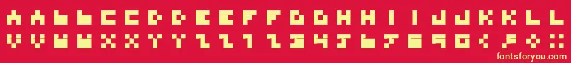 フォントBdTinyfont – 黄色の文字、赤い背景