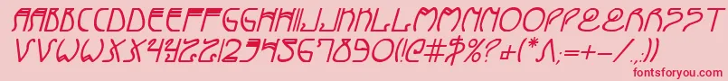 フォントCoydecobi – ピンクの背景に赤い文字