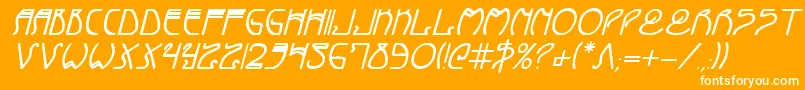 Coydecobi-Schriftart – Weiße Schriften auf orangefarbenem Hintergrund