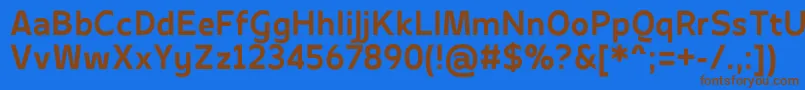 フォントApricity700 – 茶色の文字が青い背景にあります。