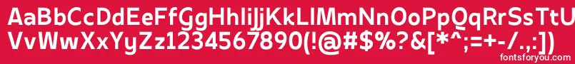 Czcionka Apricity700 – białe czcionki na czerwonym tle